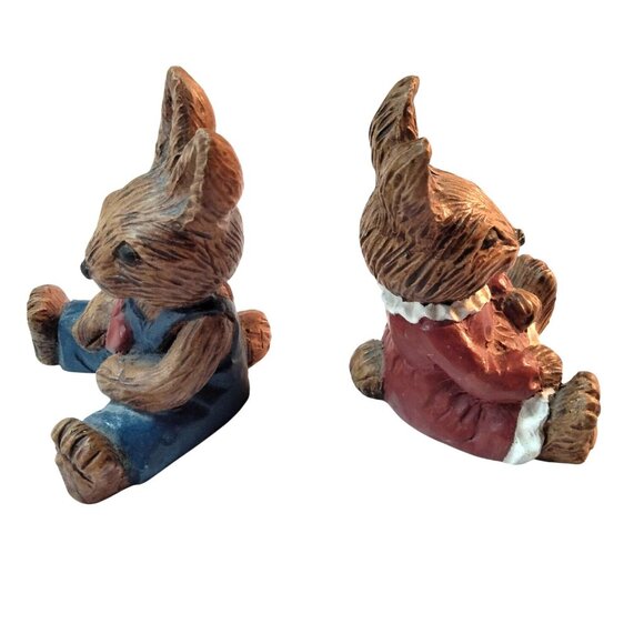 Bunny Courting Couple Figurines Easter Heart Love Wedding Anniversary - Picture 6 of 9